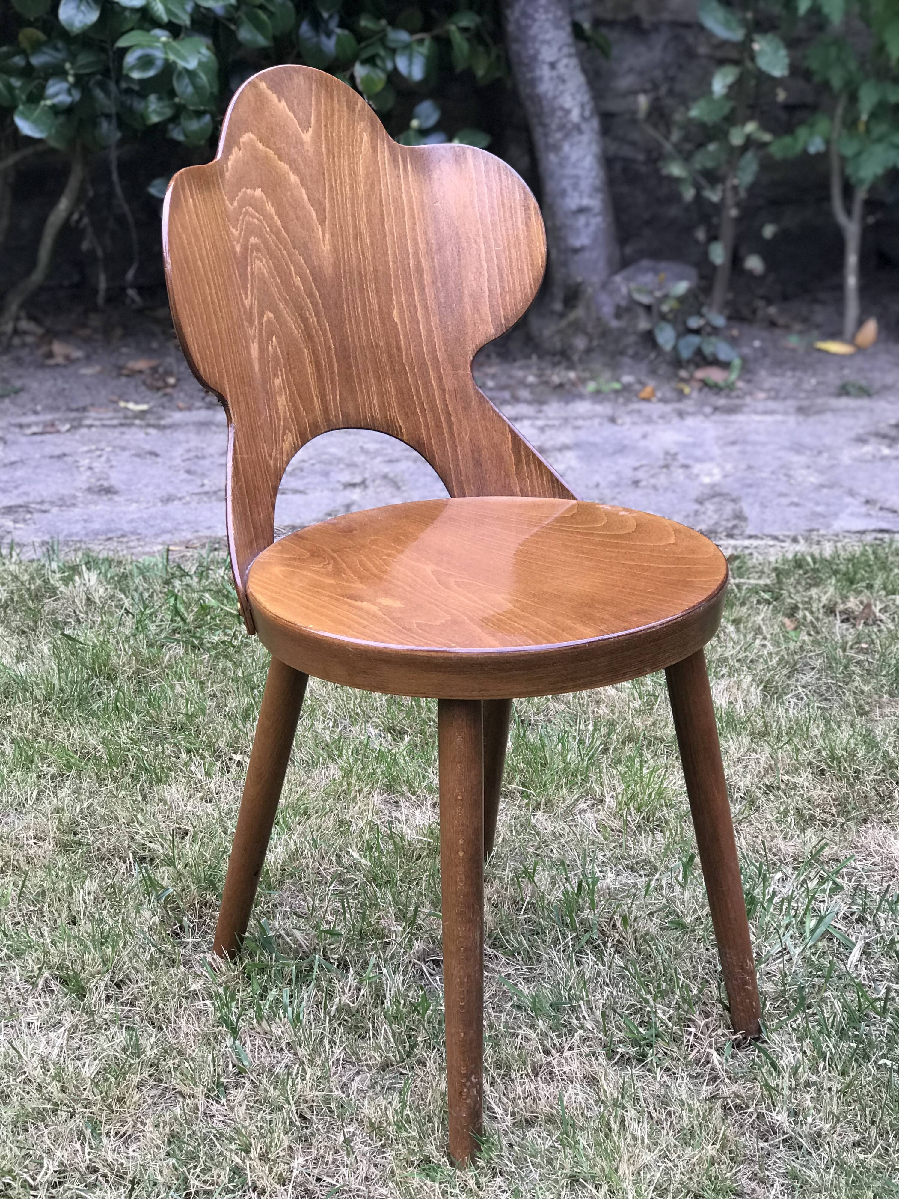 Set of 6 chairs Baumann signed model rare clover