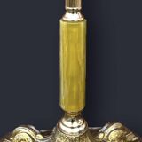 Large golden footed ashtray, moulded glass – 1960s