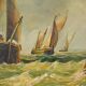 Tableau "Sailboats in Rough Seas" signed Albert Hess – Mid 20th century