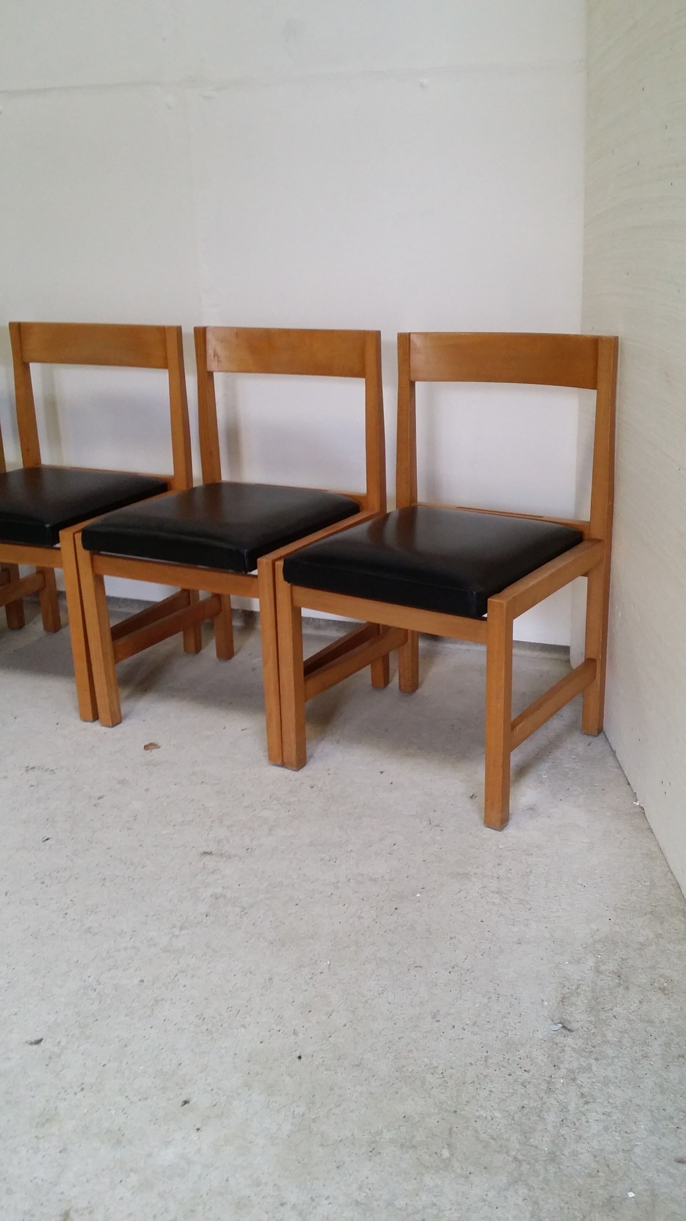 Set of six wooden chairs