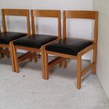 Set of six wooden chairs