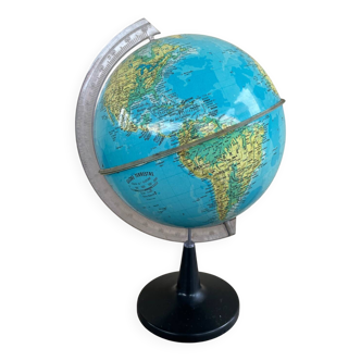 Vintage Globe terrestre pied en plastique