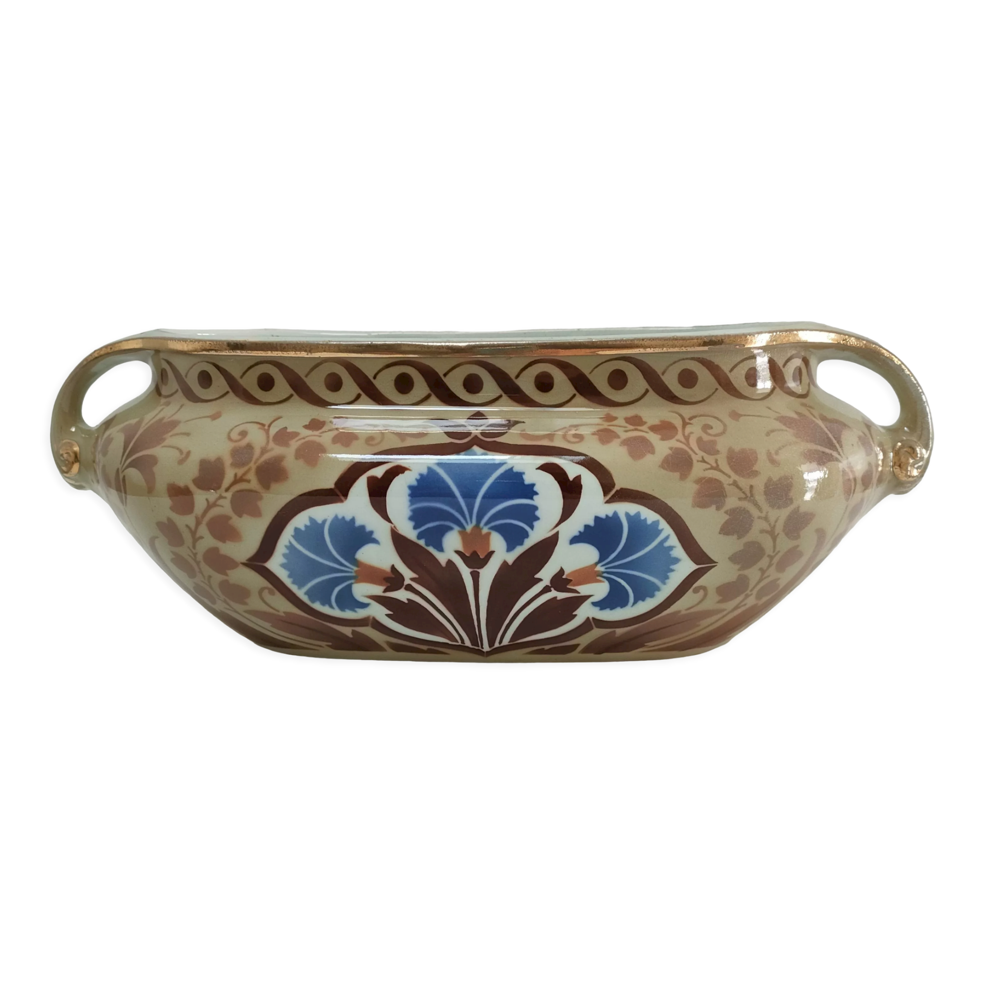 Art Nouveau gardener Keller and Guérin earthenware Lunéville model Palmyra