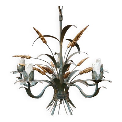 Lustre, suspension ''Epis de blé'' de la maison Masca - circa 1970