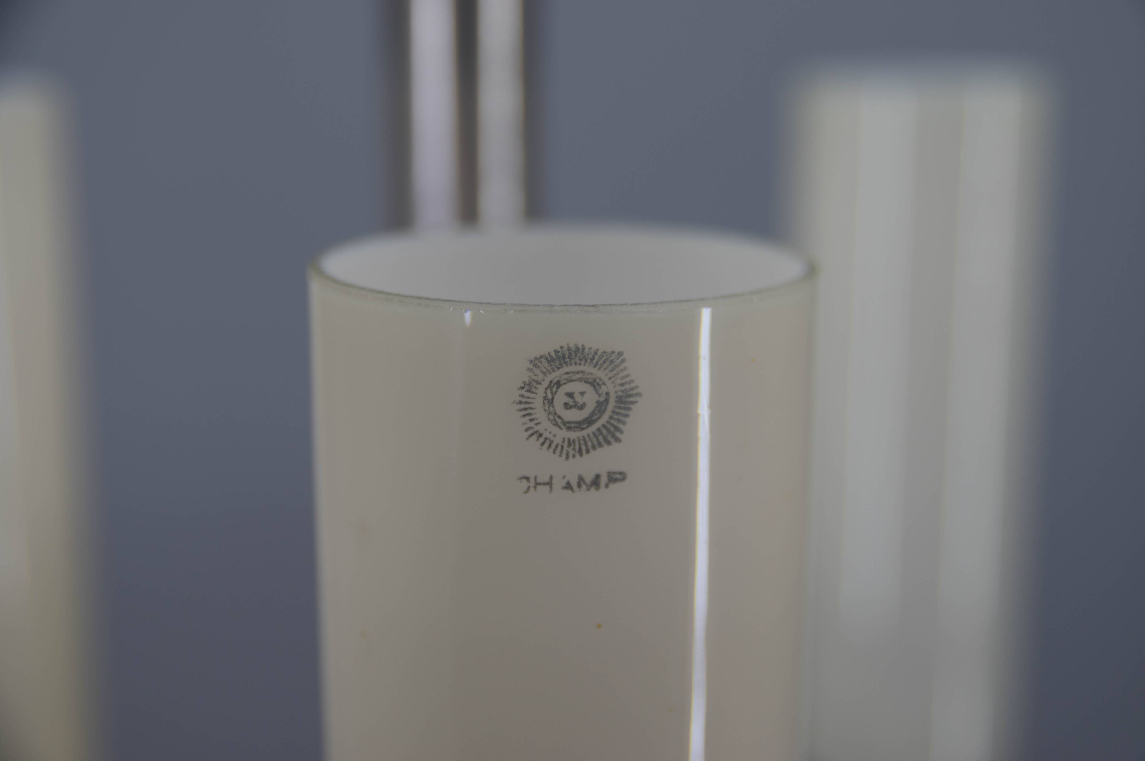 Art Deco Tubular Nickel Plated Chandelier, 1920s, Restored