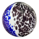 Blue and Black Murrine Sphere Pendant in Glass