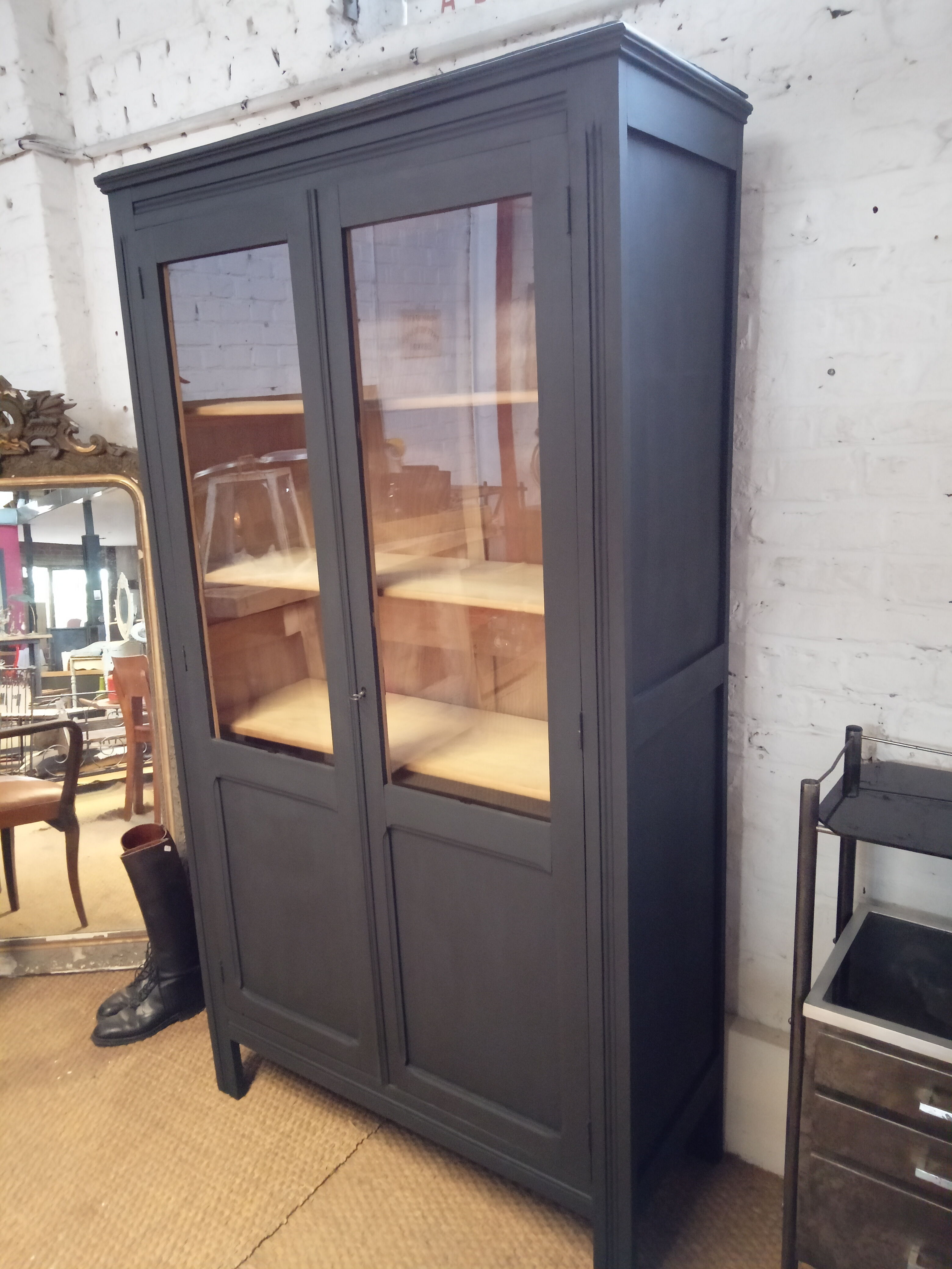 Patinated wooden library