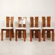70's brutalist dining chairs in oak with bouclé fabric