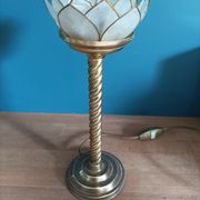 Bedside lamp flower lotus mother-of-pearl base brass