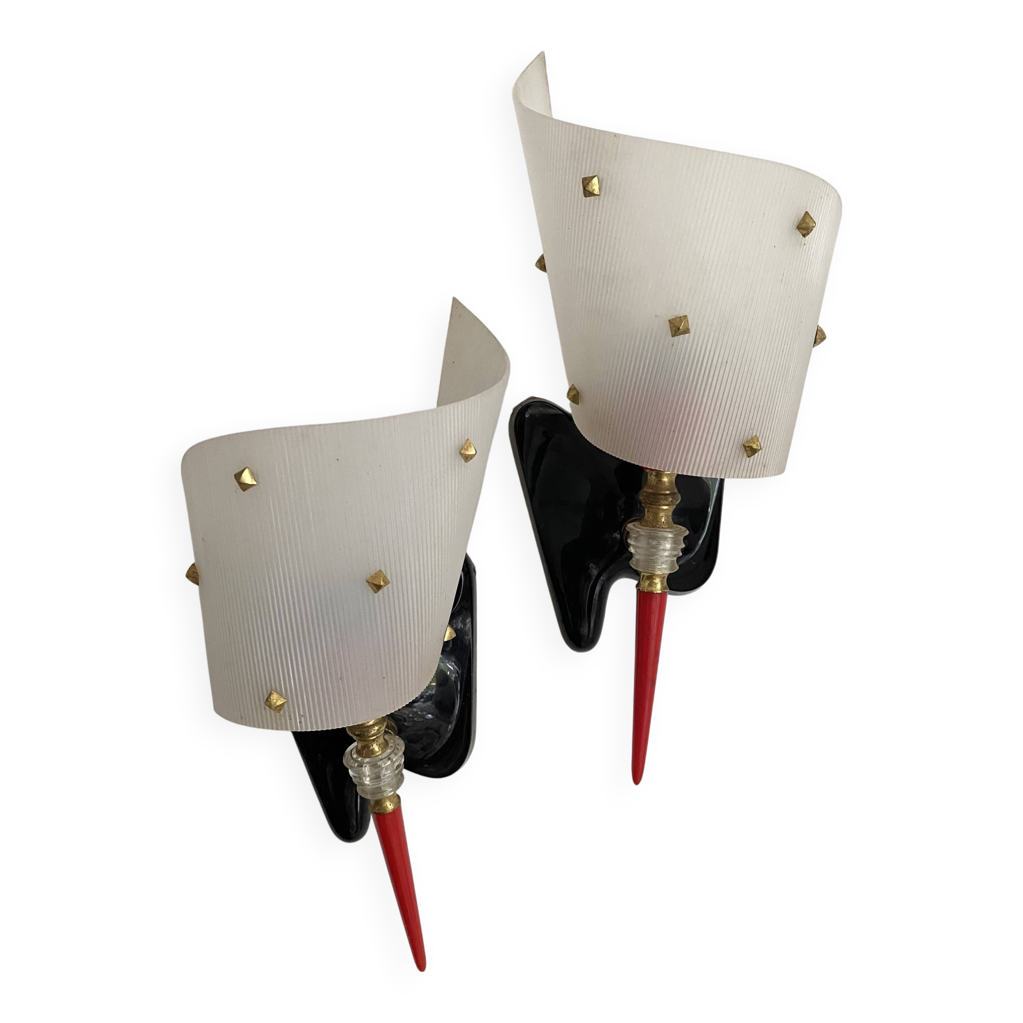 Pair of 50s-60s wall lights