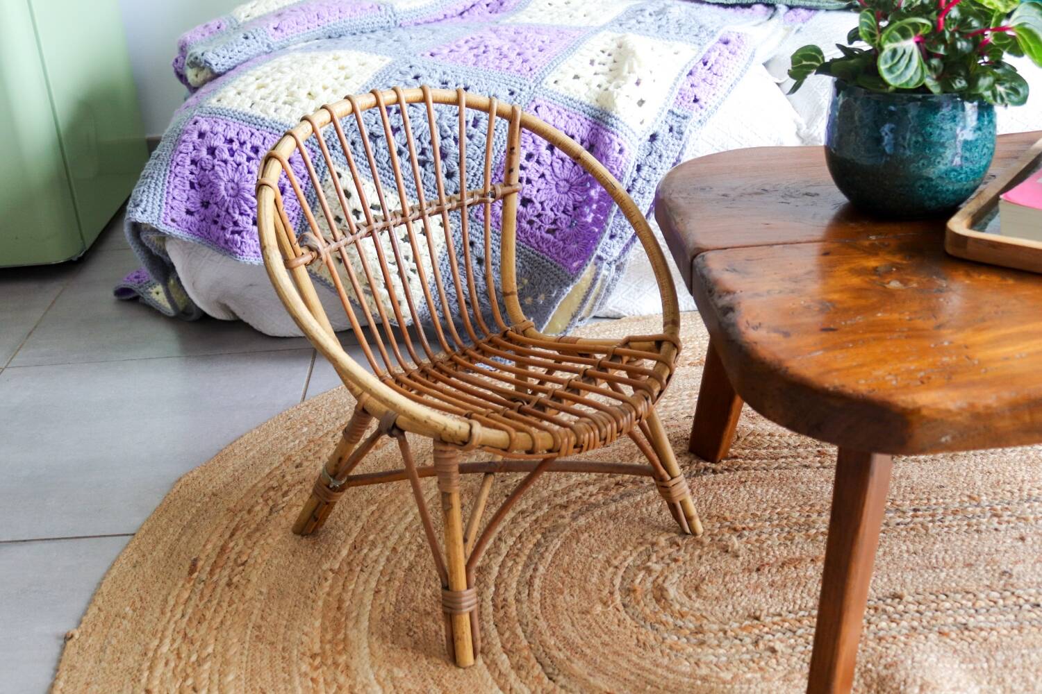 Small rattan armchair for children