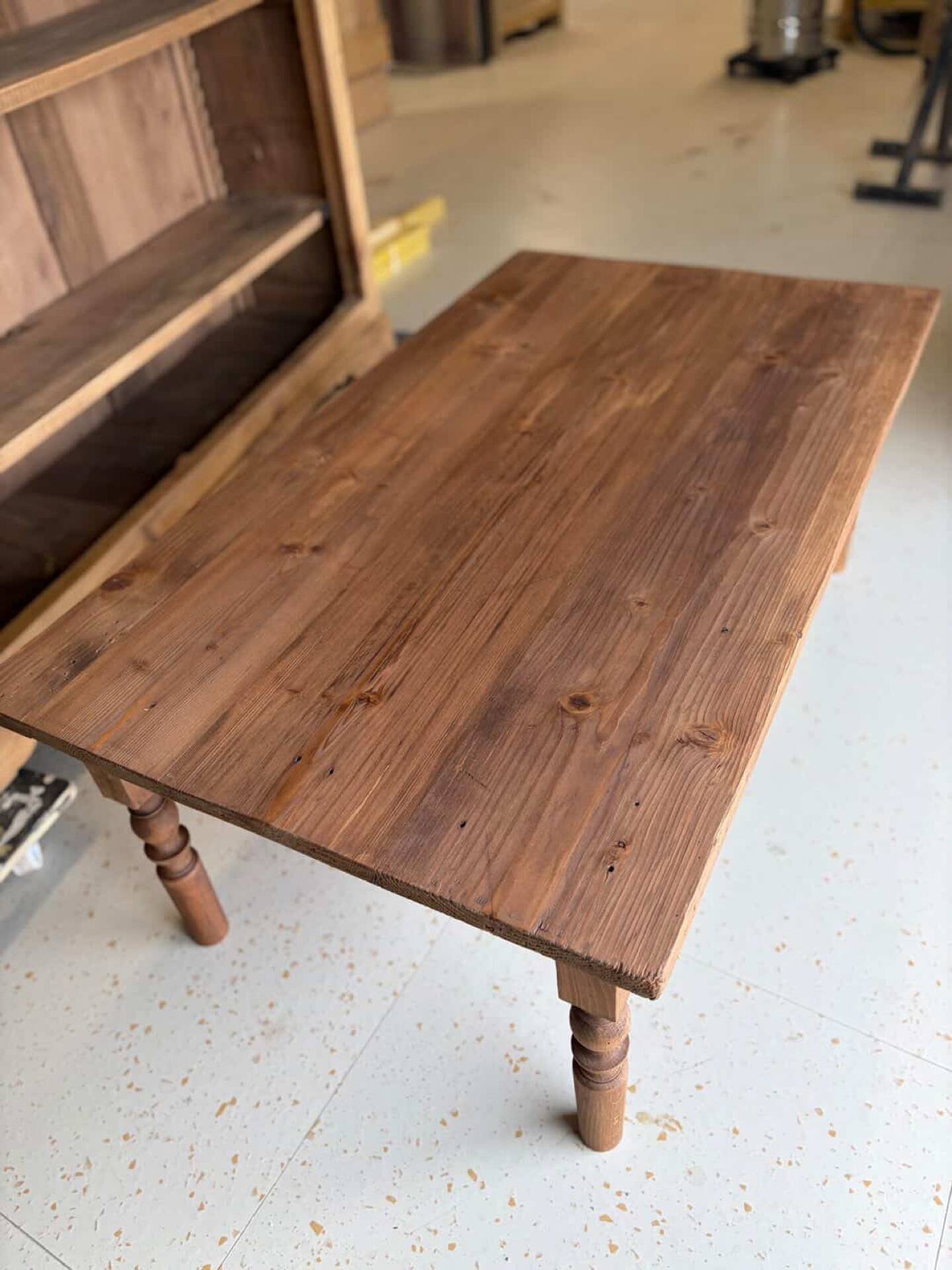 Old wooden farmhouse-style coffee table