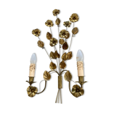 Wall lamp golden brass flowers style Hollywood Regency year 70