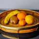 Rattan and brass tray, Italy, 1970