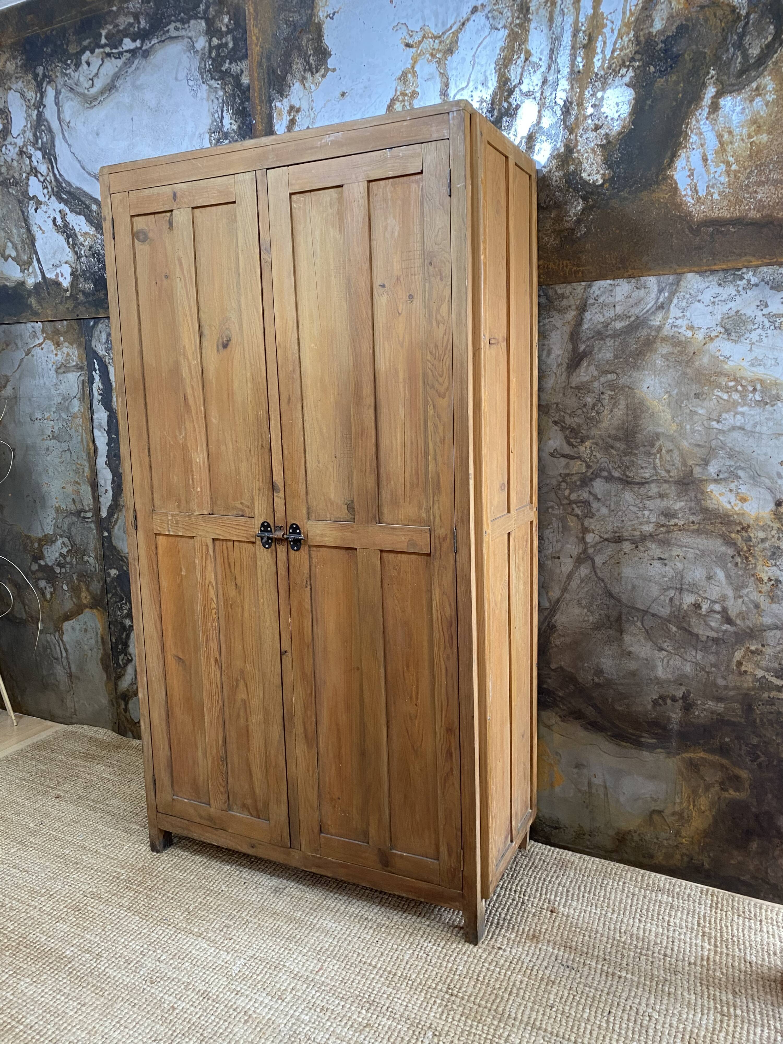 Antique Parisian wardrobe in solid pine