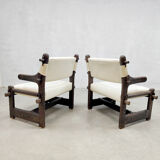 2 midcentury armchairs sculptural nature
