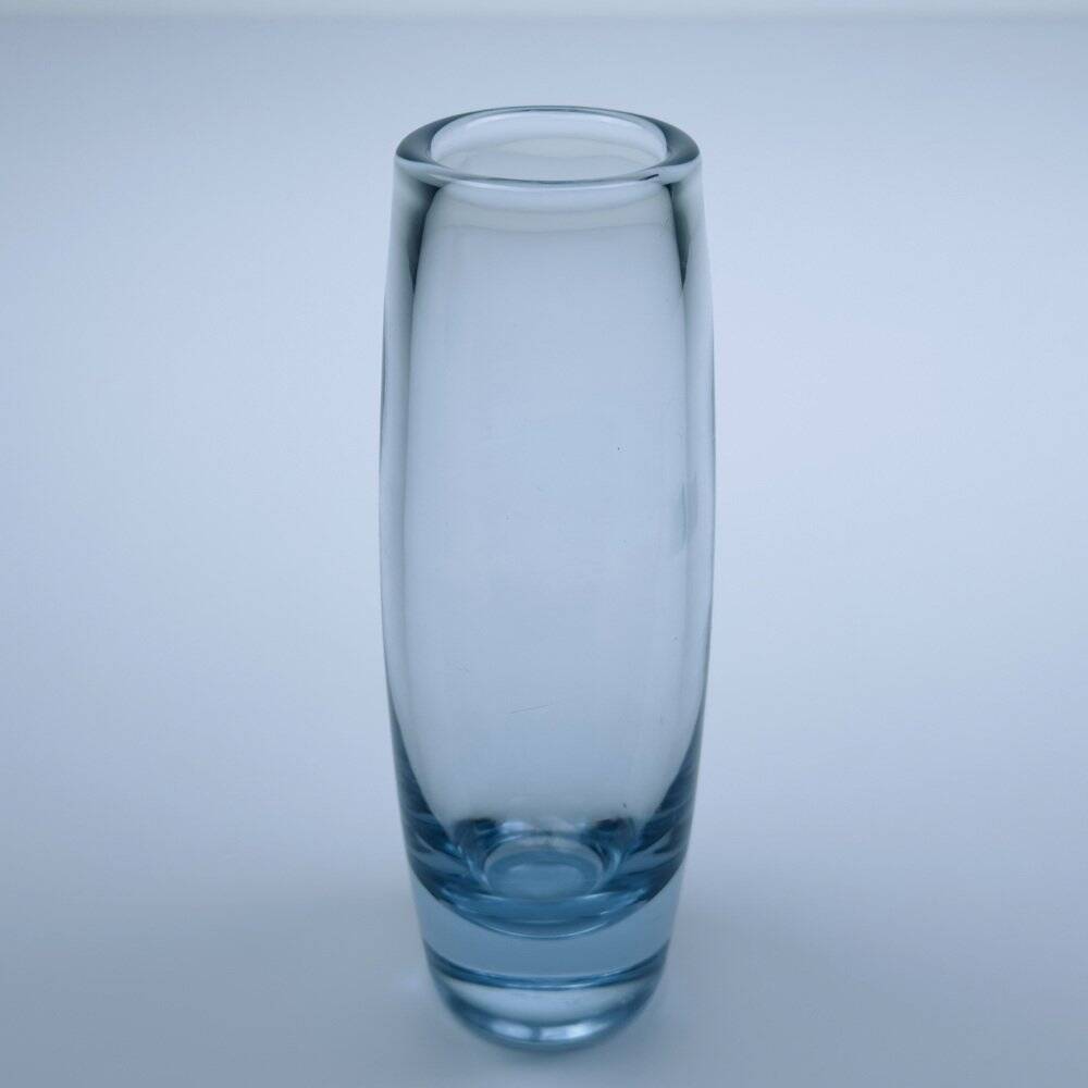 Original blue glass vase by Per Lütken for Holmegaard, Denmark, 1960s.
