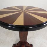 Art Deco style table with different types of inlaid wood