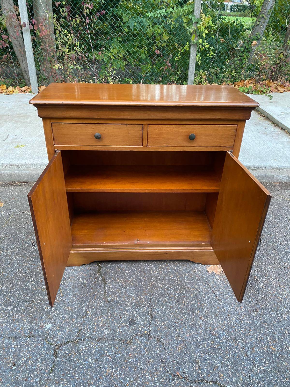20th century solid oak satin wood sideboard
