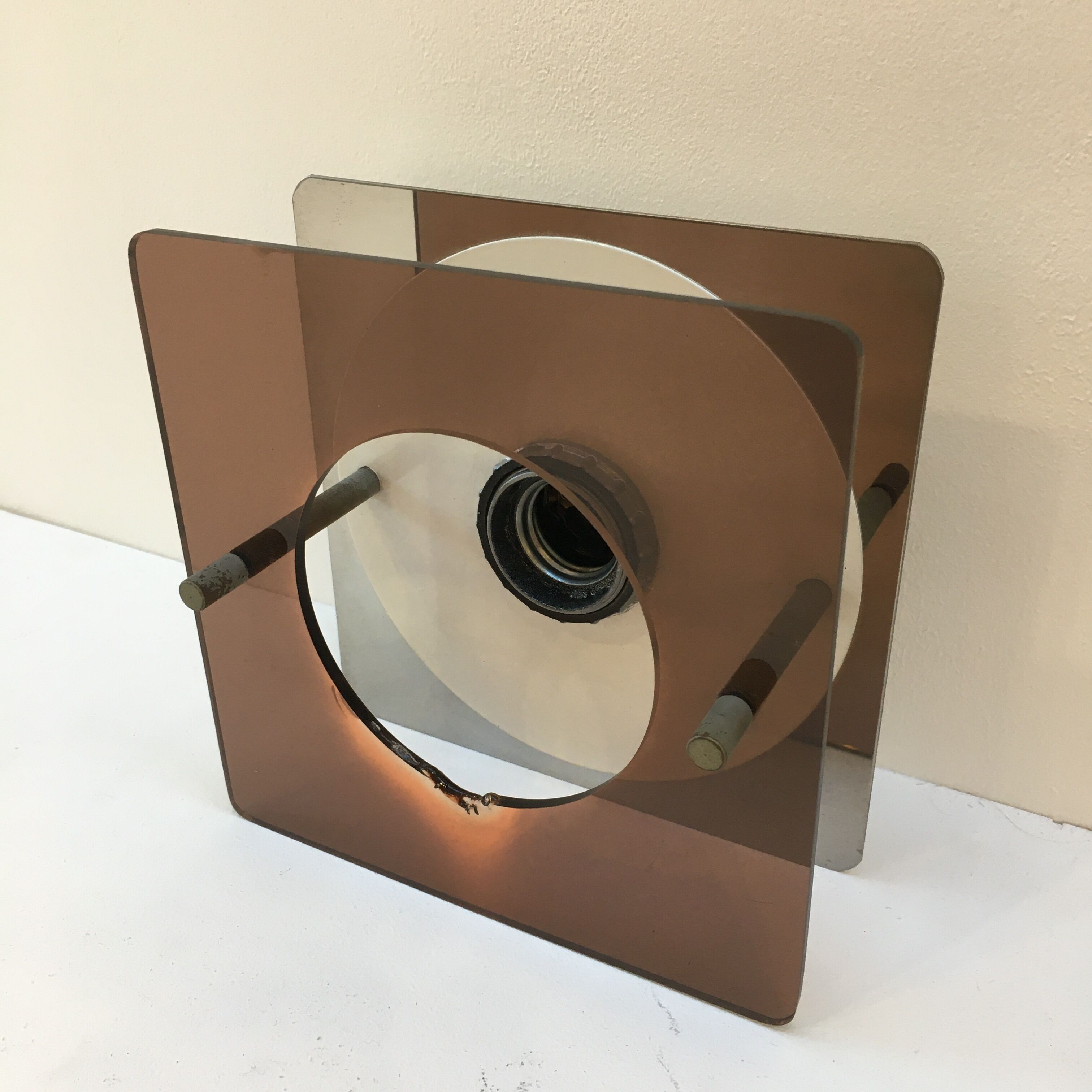 Wall lamp in smoked plexi 70s