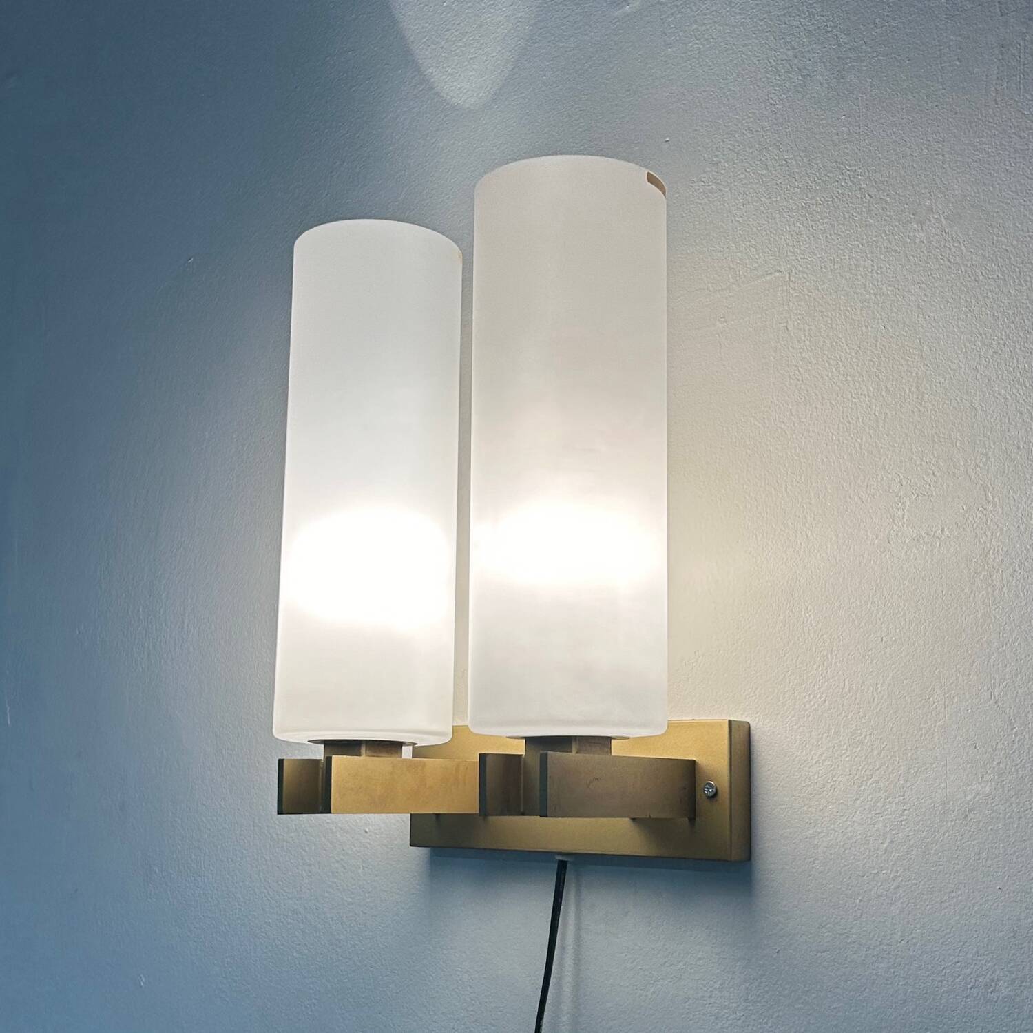 Opal glass Wall Lamp model C-1515/2 by Raak, 1960s | Mid-century Design