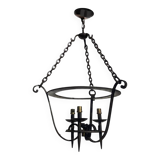 Brutalist Wrought Iron Chain Chandelier