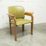 Bruno Rey solid beech bridge armchair for Dietiker 1960 green