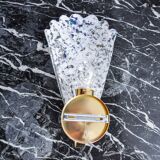 Frosted leaf wall lamp, Murano glass, Italy, 1970