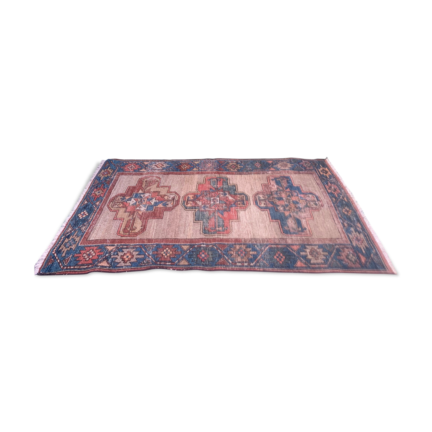 Antique caucasian rug 155x88 cm vintage, wool, red