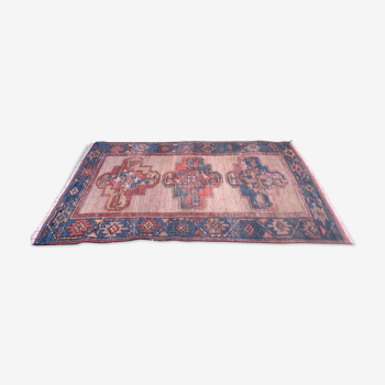 Tapis caucasien antique 155x88 cm vintage, laine, rouge