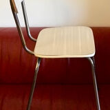 60s Formica chair, white with beige stripes