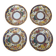 Set of 4 hand-painted saucers from Thailand – Polychrome floral decoration and gilding.