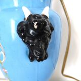 Lamp foot blue vase heads of fauna