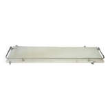 White glass and chrome wall shelf 60cm