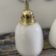Pair of vintage white opaline sconces restored