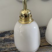 Pair of vintage white opaline sconces restored