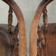 Set of four wooden English antique pub/captain chairs from the 19th century