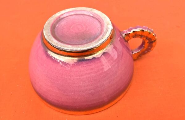 Tasse et soucoupe à déjeuner en céramique dans le style Vallauris, années 1960