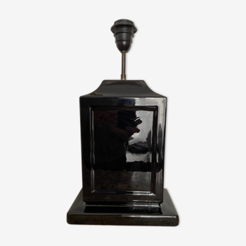 Pied lampe vintage céramique noire 1980