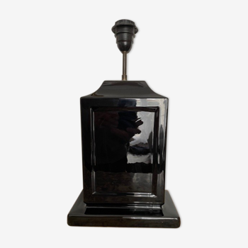 Vintage black ceramic lamp base 1980