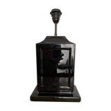 Vintage black ceramic lamp base 1980