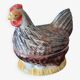 Terrine dish, zoomorphic hen on nest, M. Caugant, Portugal
