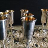 Top with 12 silver metal glasses