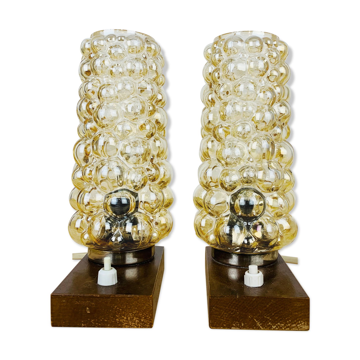 Paire de lampes chevets par Helena Tynell bubble pour Limburg