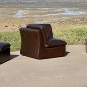 Modular sofa made up of 3 leather armchairs. Circa 1970