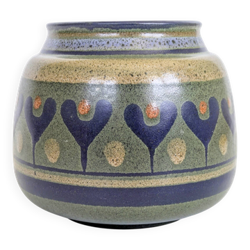 Vase en céramique KMK, décor Mora, Allemagne années 70