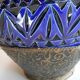 Pot vase terre cuite vernissée decor laiton
