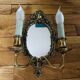 Antique bronze mirror wall sconce