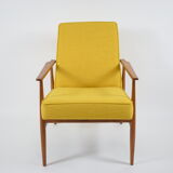 Fauteuil, années 70, couleur jaune