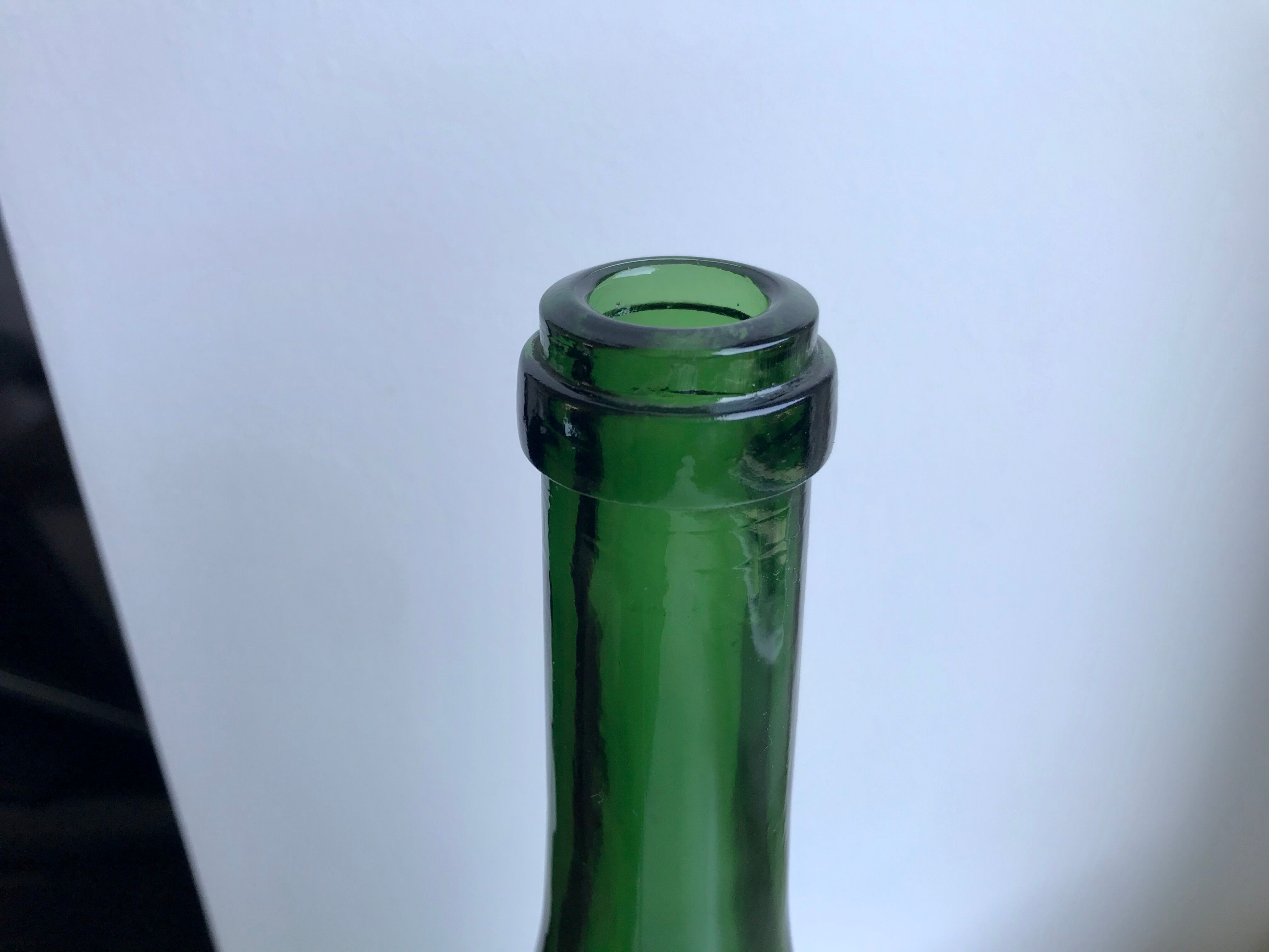 Italian green glass bottle 70s